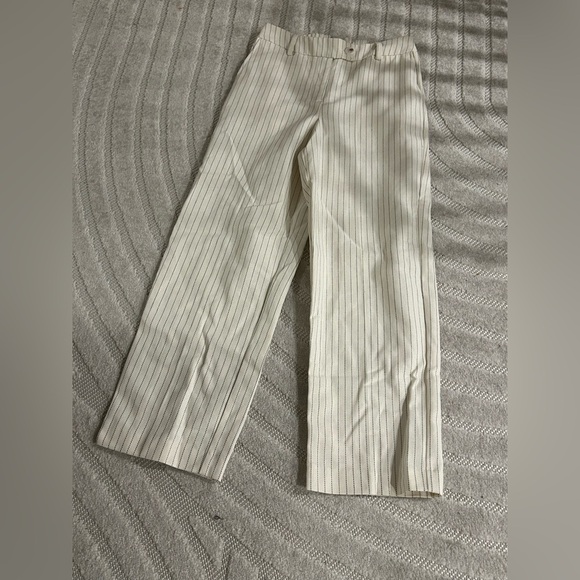 Jason Wu Pinstripe Wide Leg Trouser Pants in Cream - Size 4 - Picture 5 of 11